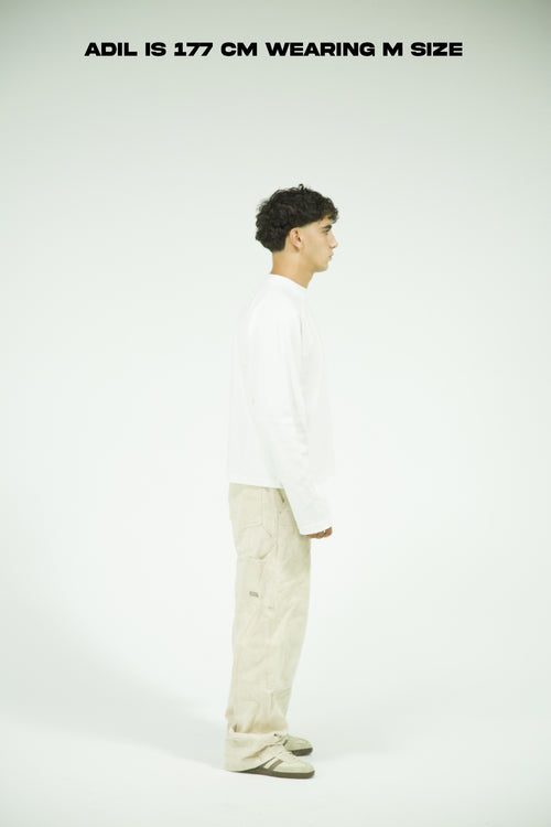 Raglan cut BALNK Long sleeve - WHITE