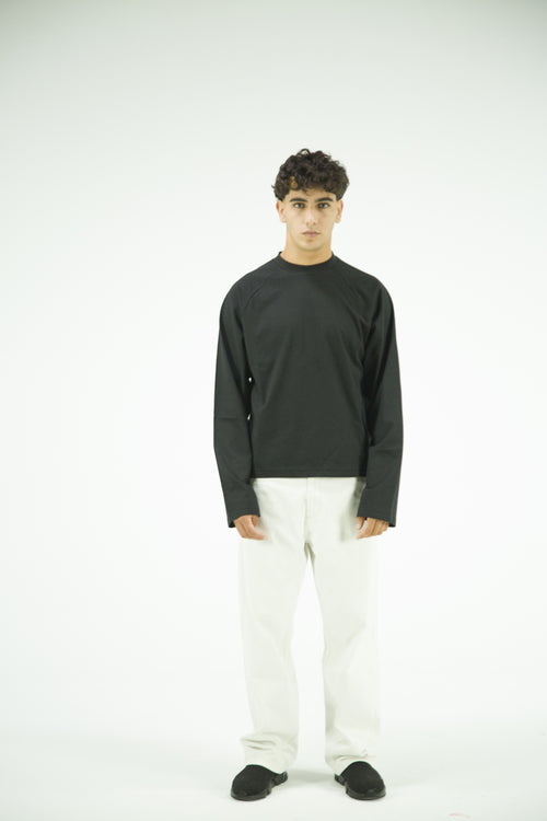 Raglan cut BLANK Long sleeve - BLACK